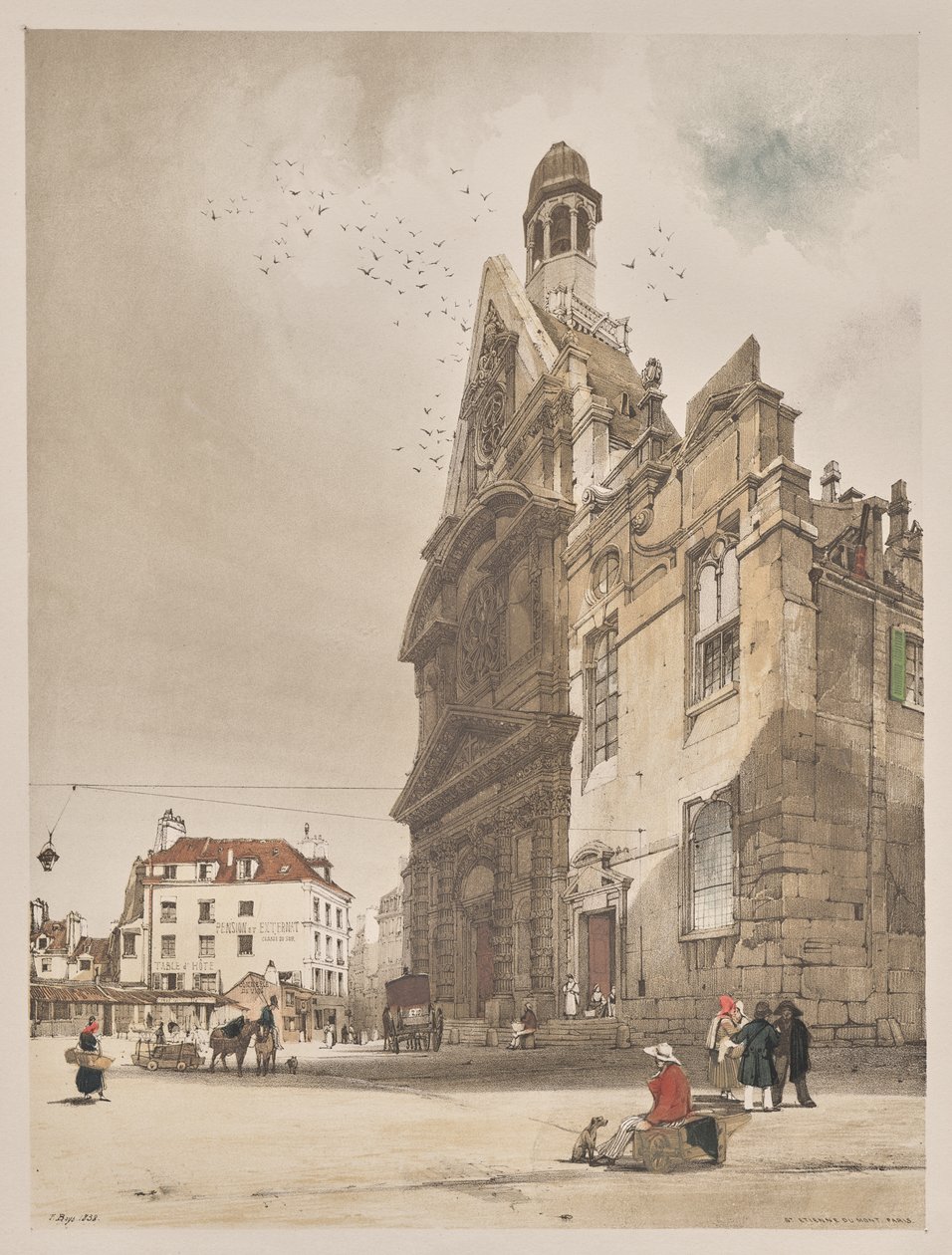 Malebná architektura v Paříži, Gent, Antverpy, Rouen: St. Etienne du Mont, Paříž od Thomas Shotter Boys