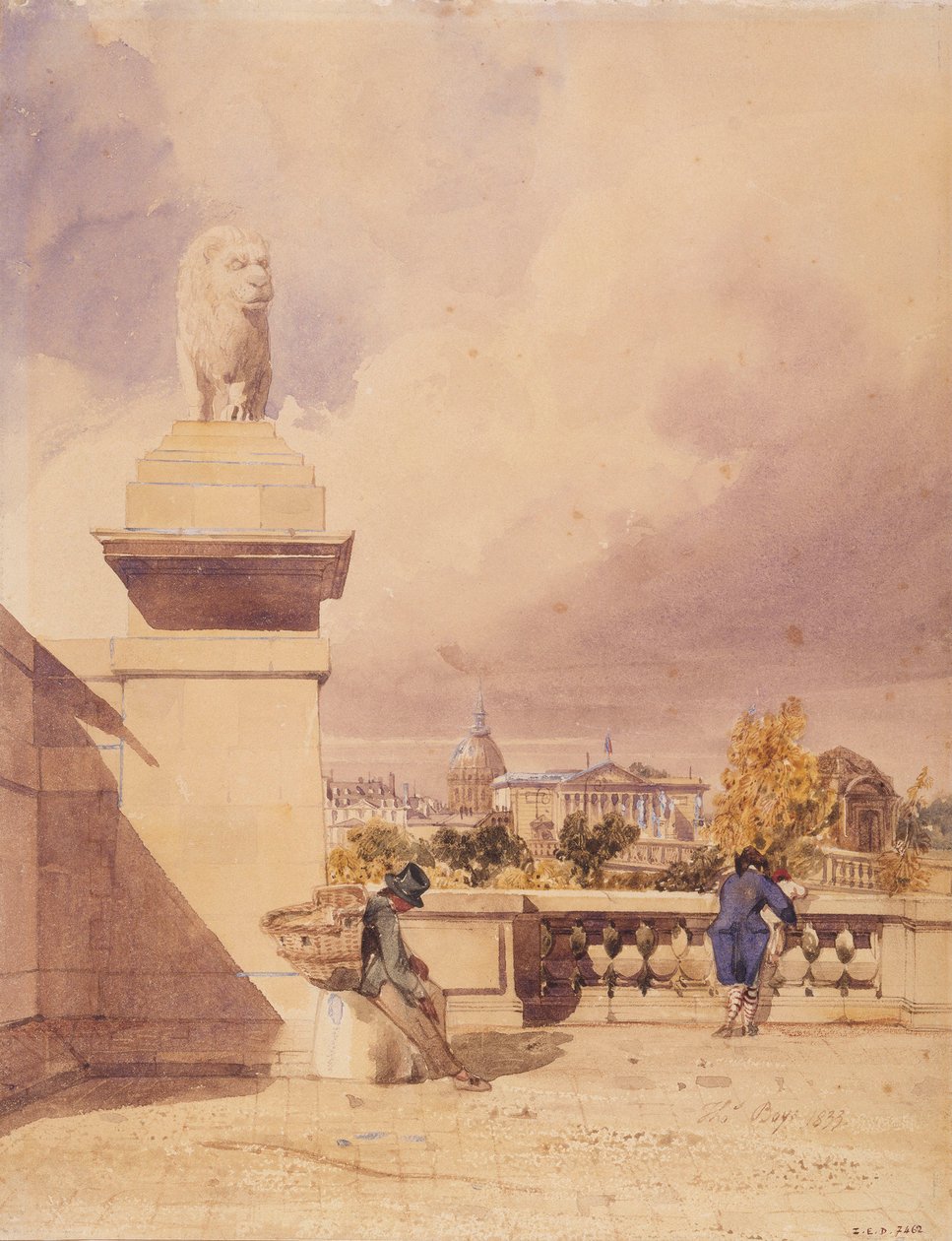 Most Concorde při pohledu z terasy Tuileries od Thomas Shotter Boys