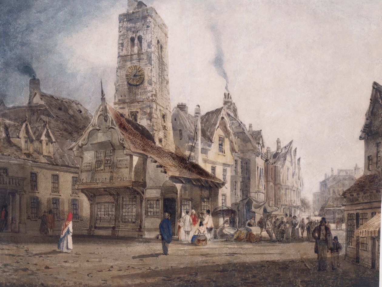 Pohled na náměstí, c.1832 od Thomas Shotter Boys