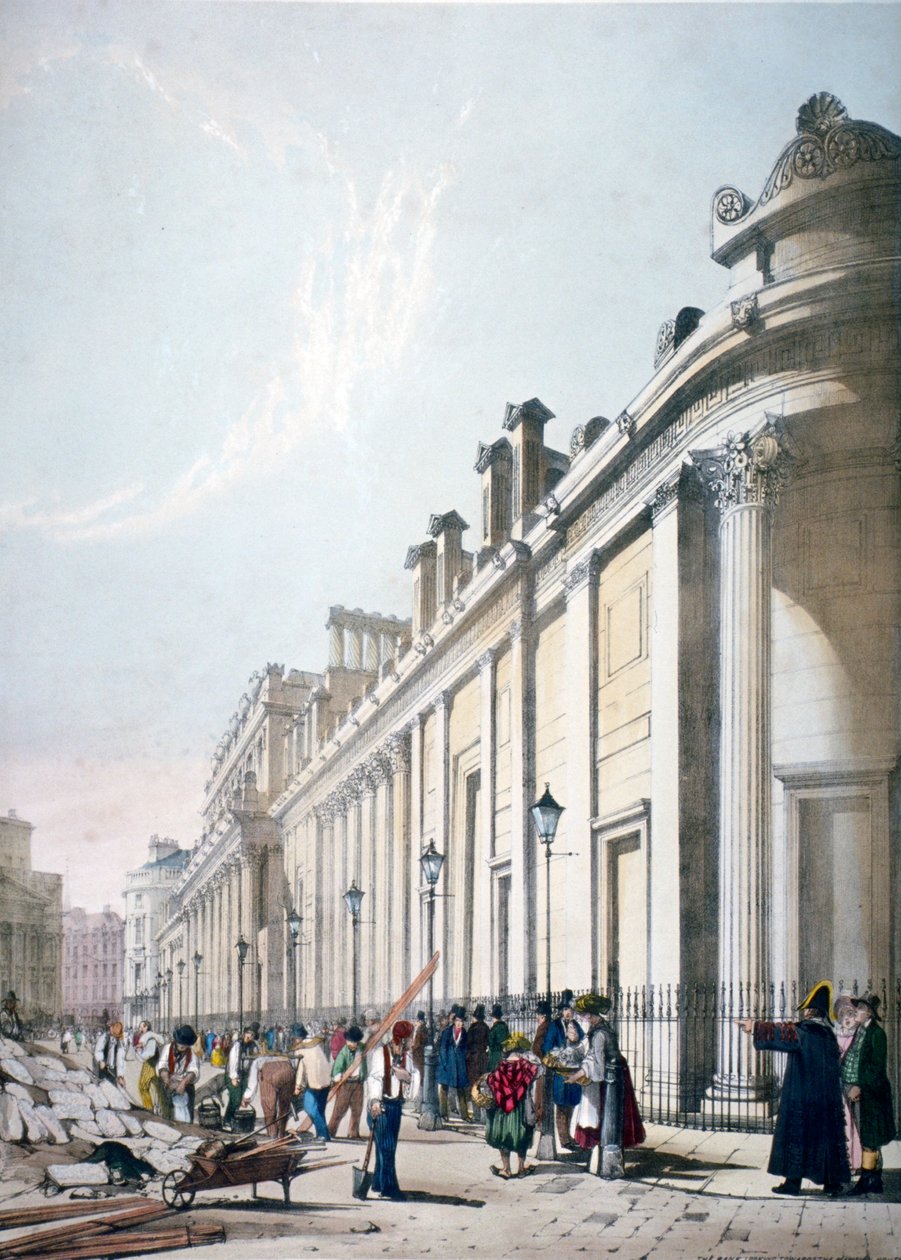 Pohled na Bank of England City of London, 1842 od Thomas Shotter Boys