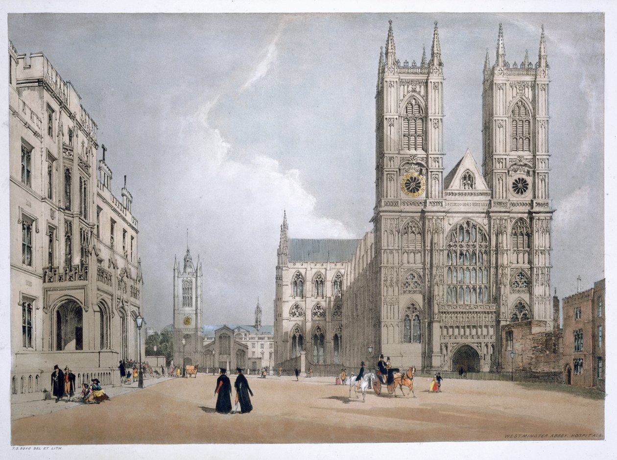 Westminsterské opatství a nemocnice, Londýn, 1842 od Thomas Shotter Boys