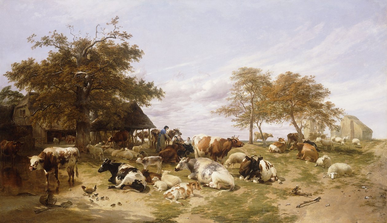 A Dairy Farm on the Marshes, East Kent, 1859 od Thomas Sidney Cooper