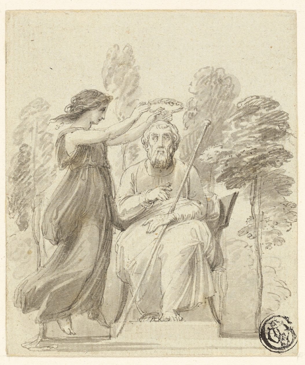 Korunování Homera od Thomas Stothard