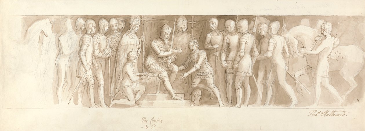 Design pro Grand Staircase, Buckinghamský palác, centrum a 2d od Thomas Stothard