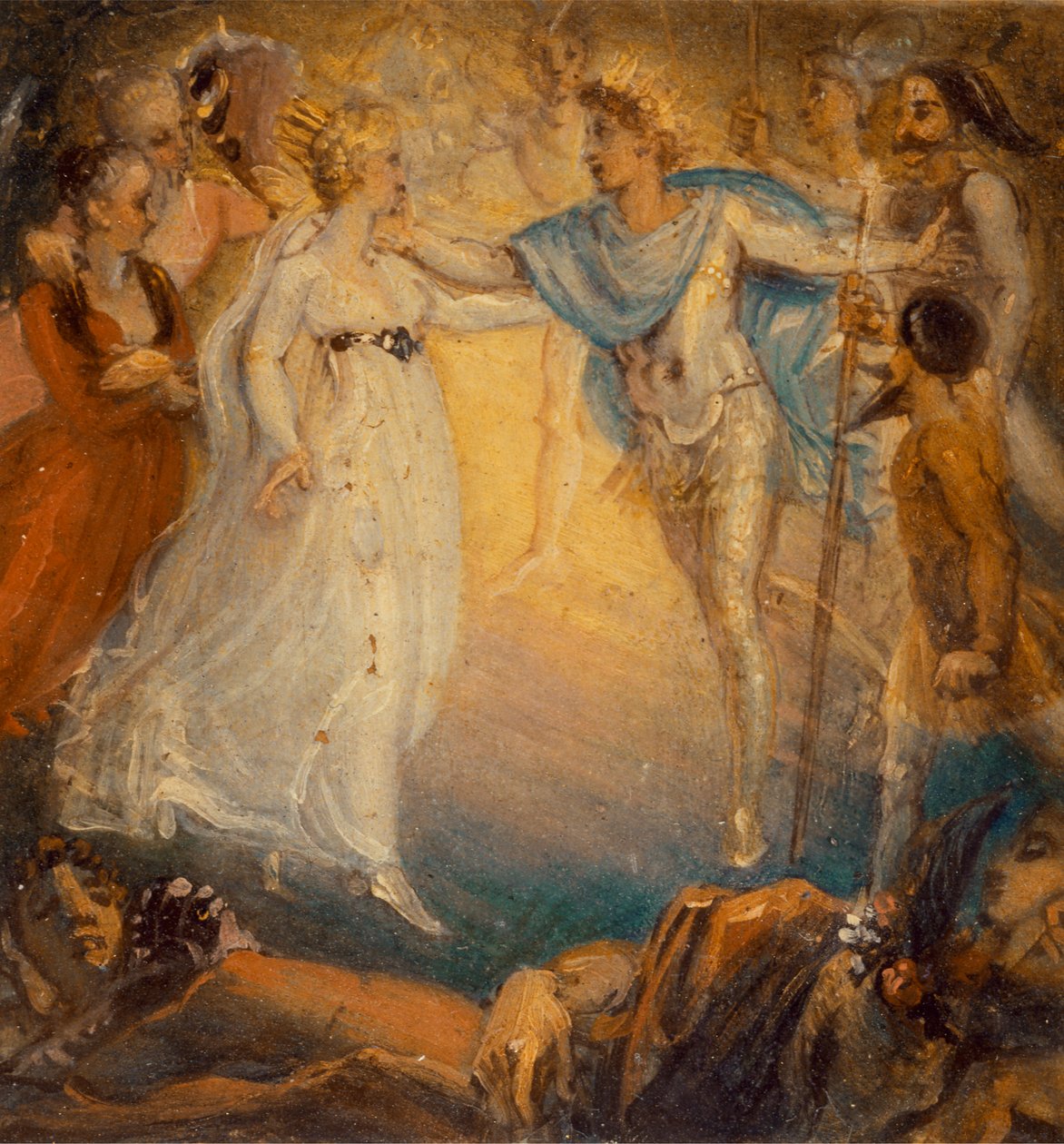 Oberon a Titania ze „Snu noci svatojánské“, dějství IV, scéna i od Thomas Stothard