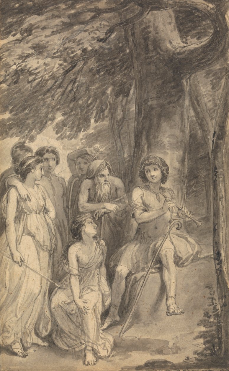 Jedna ze šesti ilustrací k Fenelonově „Dobrodružství Telemachova syna Ulyssese“ od Thomas Stothard