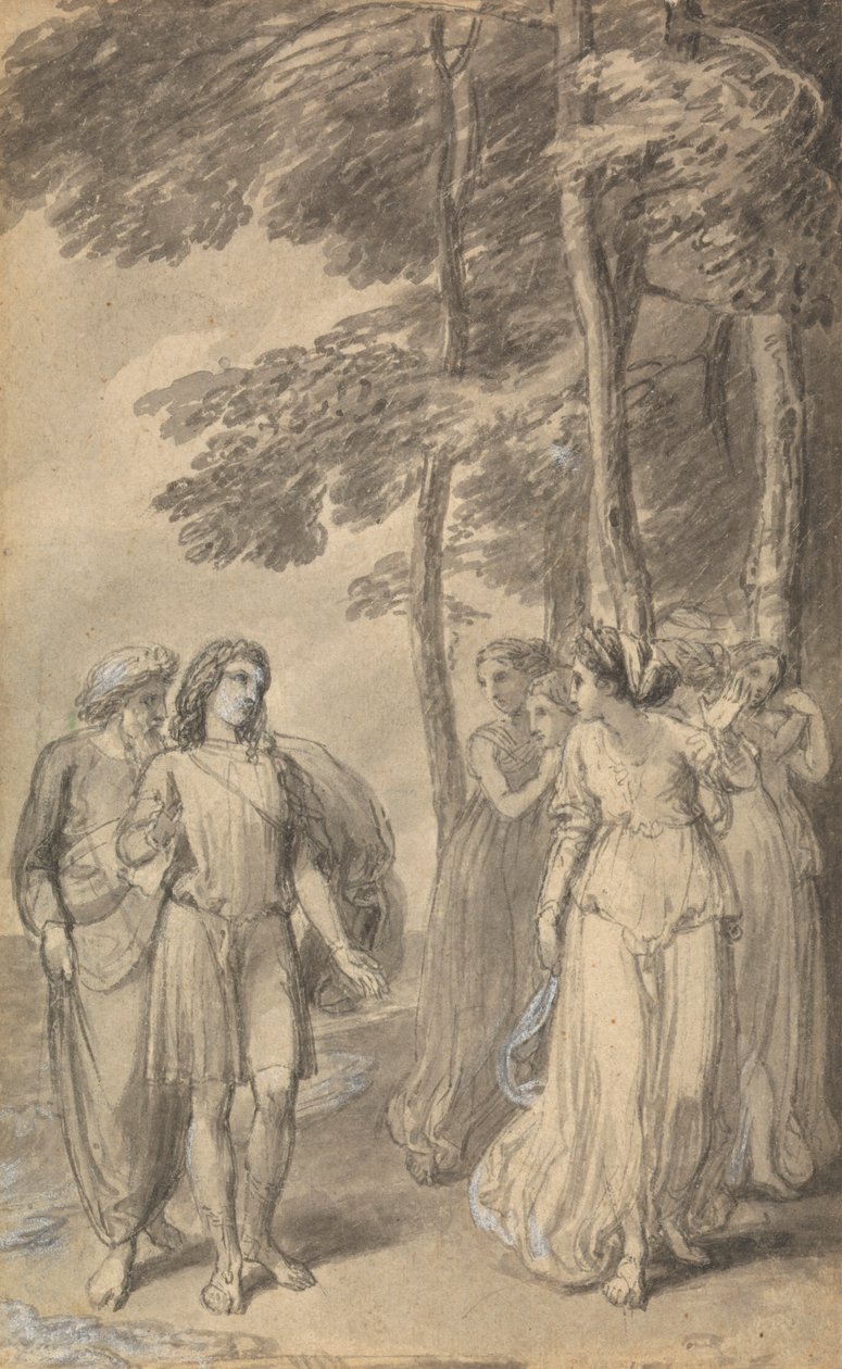 Jedna ze šesti ilustrací k Fenelonově „Dobrodružství Telemachova syna Ulyssese“ od Thomas Stothard