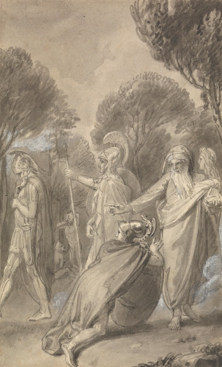 Jedna ze šesti ilustrací k Fenelonově „Dobrodružství Telemachova syna Ulyssese“ od Thomas Stothard