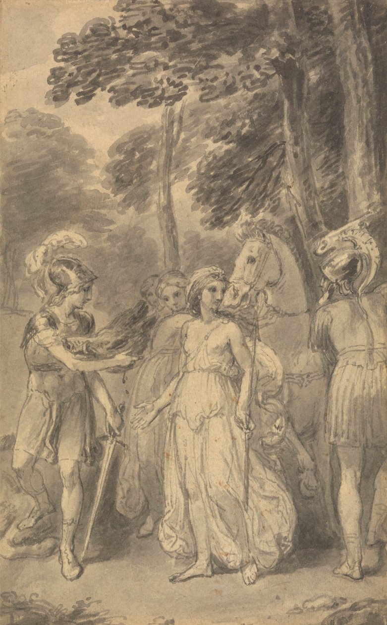 Jedna ze šesti ilustrací k Fenelonově „Dobrodružství Telemachova syna Ulyssese“ od Thomas Stothard