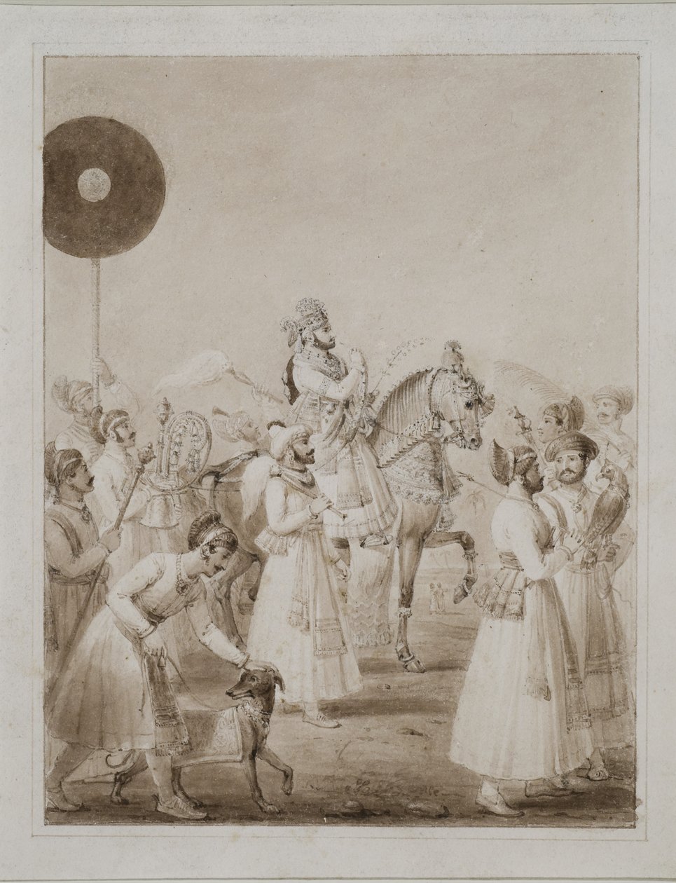 Portrét Maharana Bhim Singh z Udaipuru na koni od Thomas Stothard