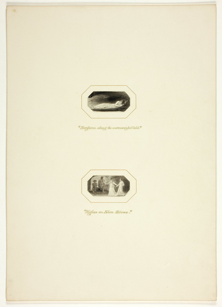 Studie pro desku z The Triumphs of Temper, v 1796 Royal Engagements Pocket Book od Thomas Stothard