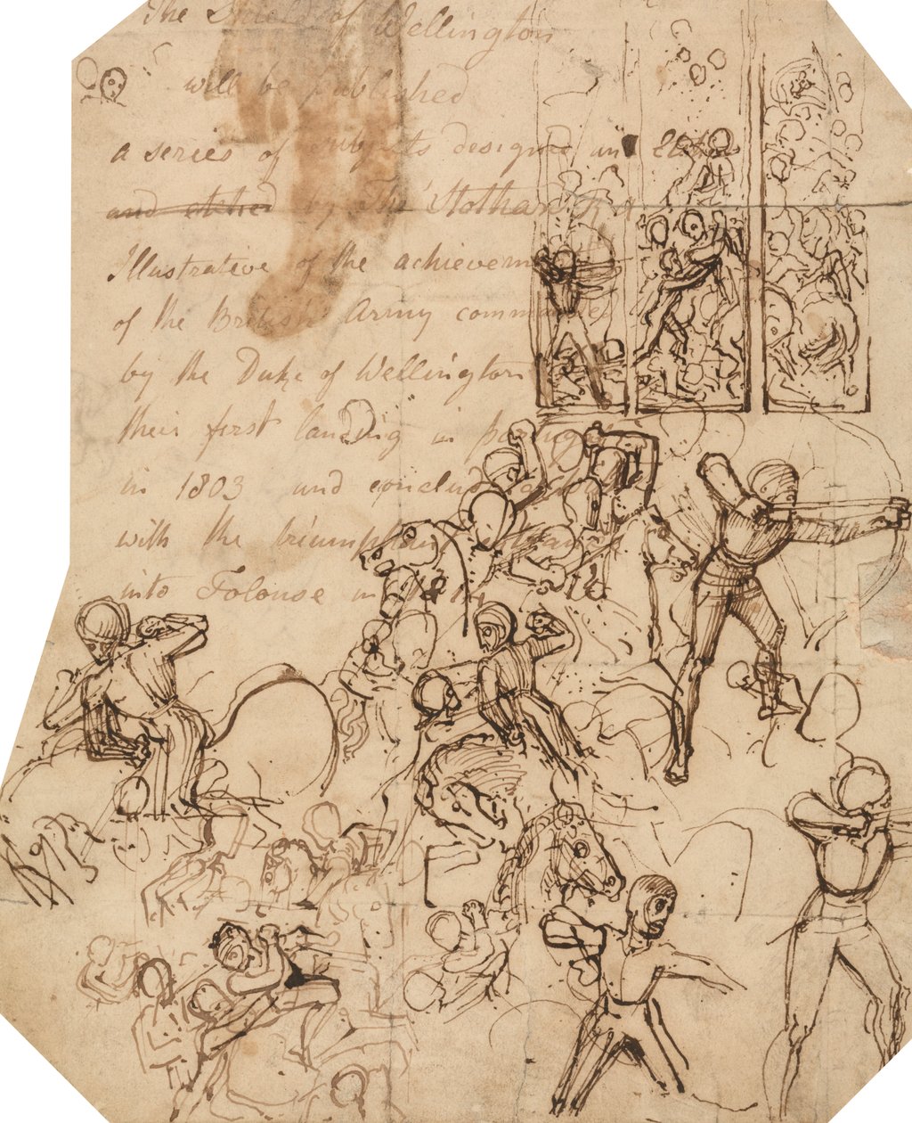 Studie pro Wellingtonův štít od Thomas Stothard
