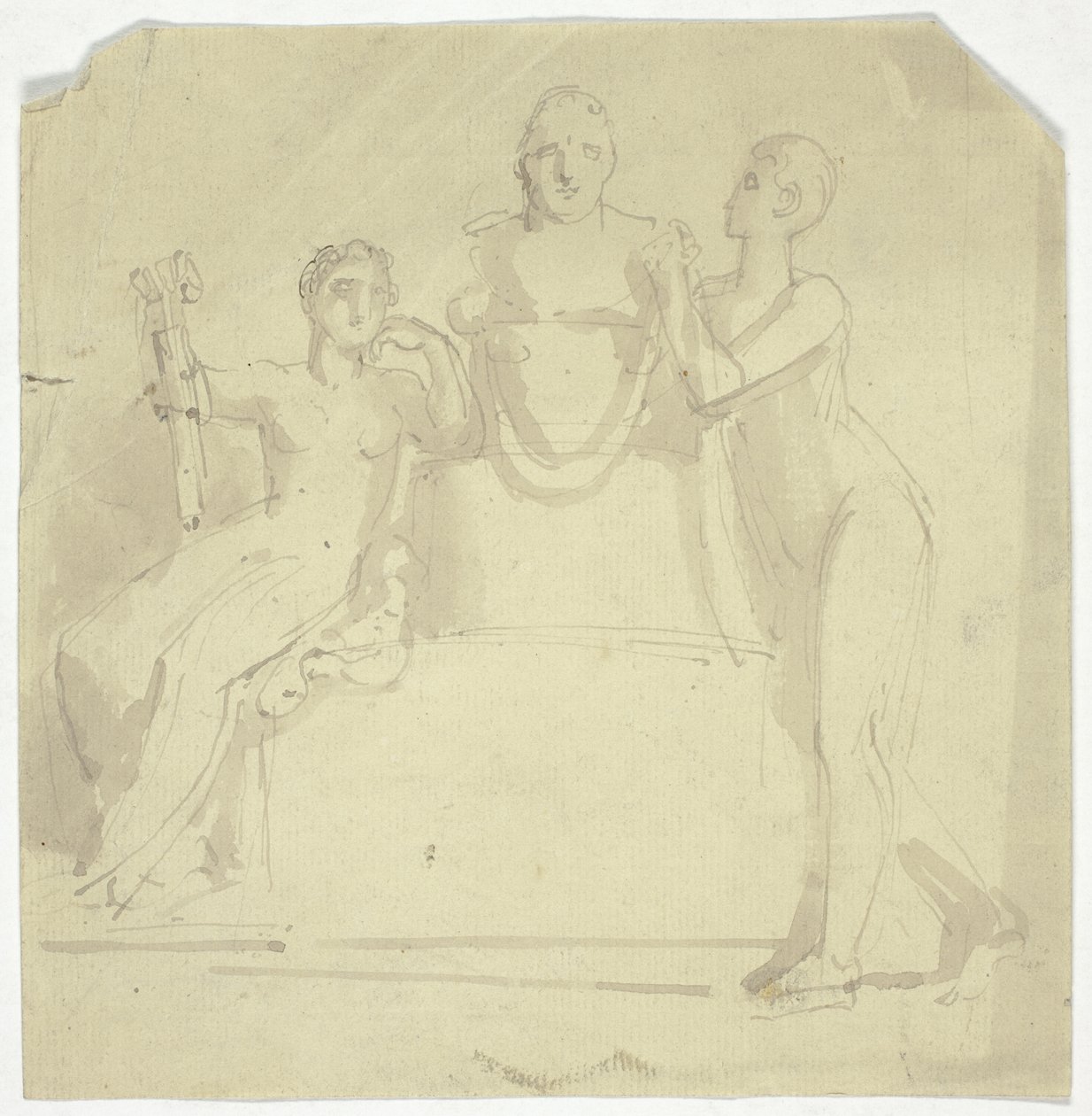 Dvě ženské postavy s poprsím od Thomas Stothard