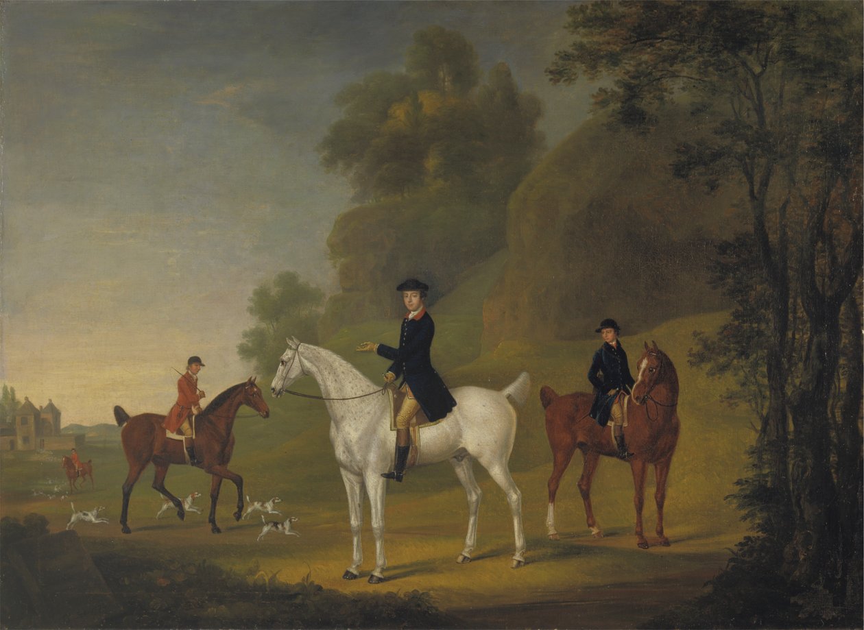 Lord Bulkeley a jeho pustošitelé, jeho lovec John Wells a Whipper-In R. Jennings od Thomas Stringer