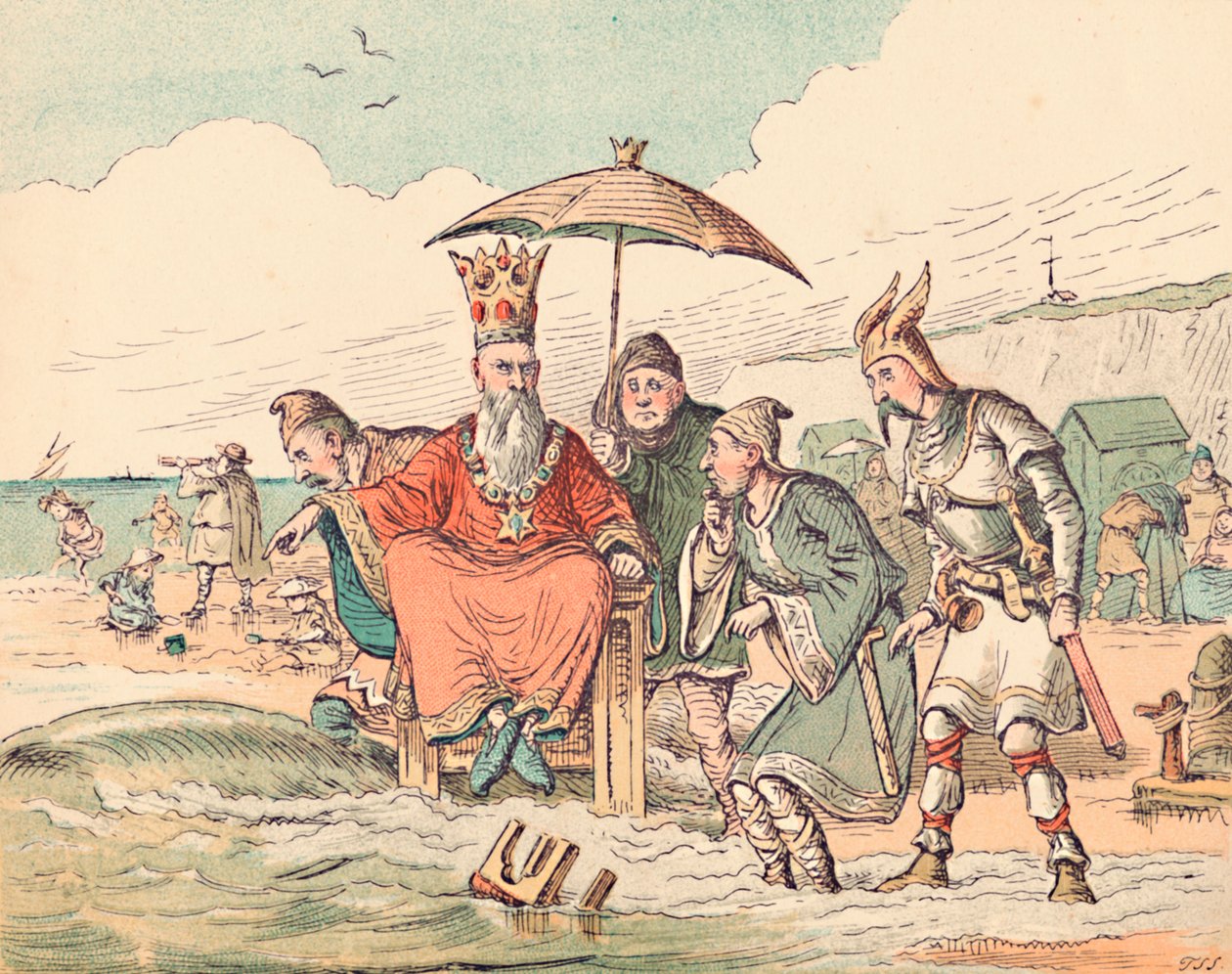 Canute a jeho dvořané, c1884 od Thomas Strong Seccombe