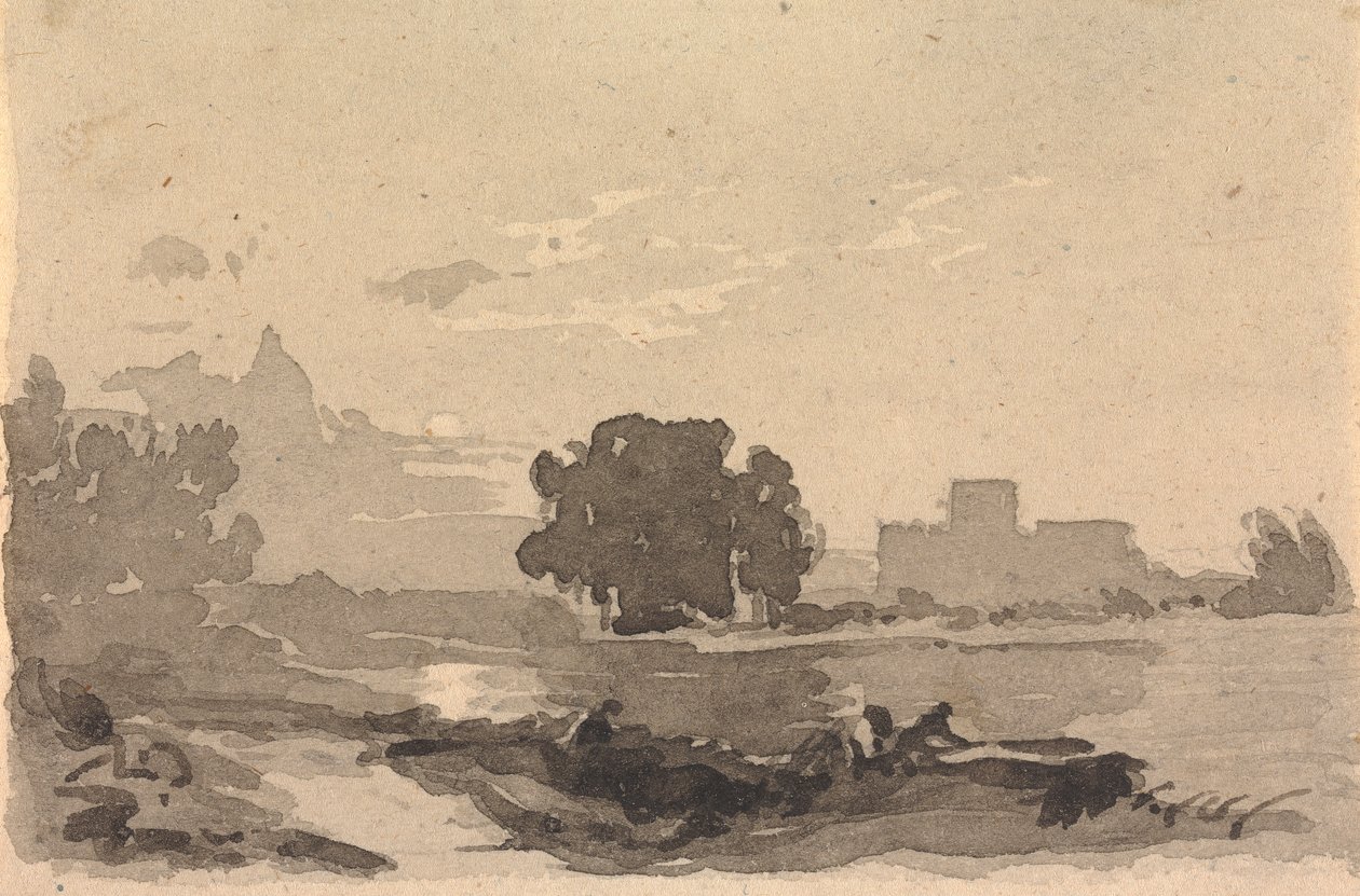 Krajina s hradem v pozadí od Thomas Sully