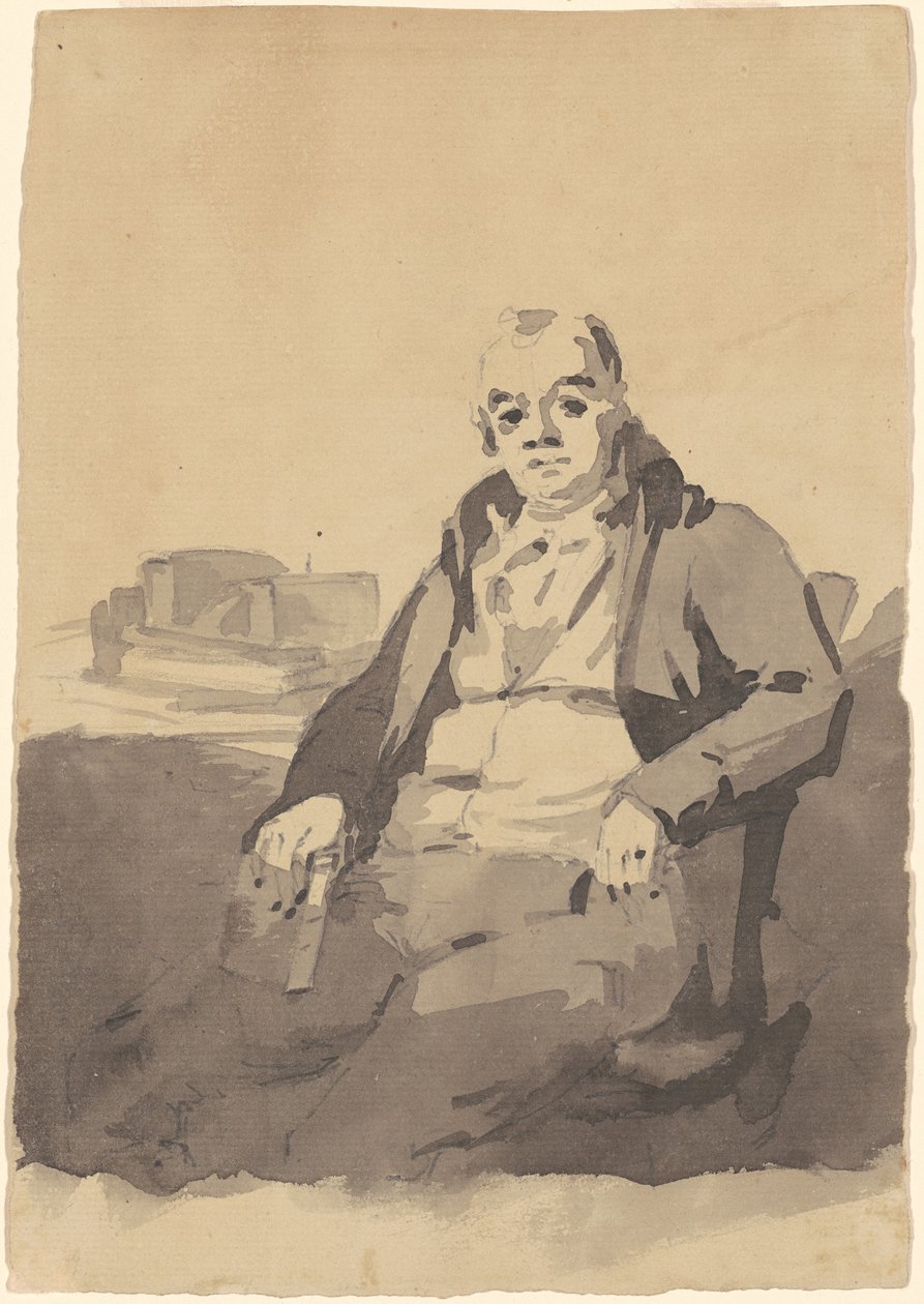 Muž drží knihu [recto] od Thomas Sully