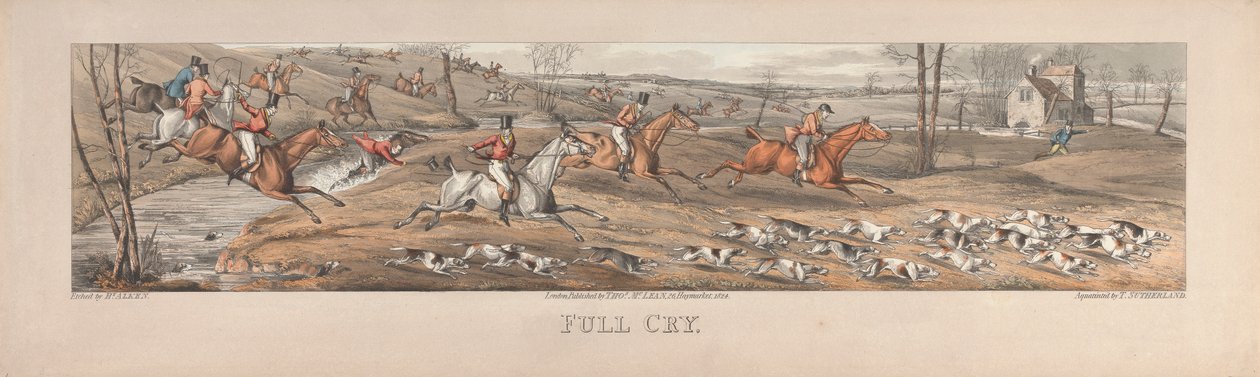 Sada čtyř: Full Cry. Londýn, hospoda. od Thos. McLean, 1824 od Thomas Sutherland