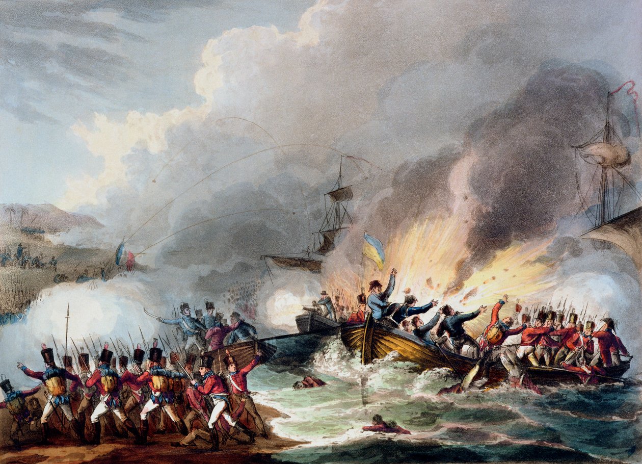 „Vylodění britských vojsk v Egyptě, březen 1801“, 1815 od Thomas Sutherland