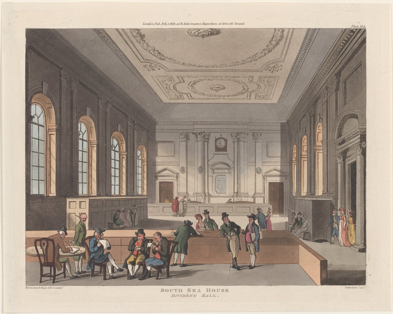 South Sea House, Dividend Hall, 1. února 1810, 1. února 1810. od Thomas Sutherland