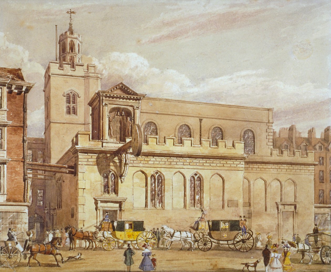 Kostel svatého Dunstana na západě, Fleet Street, City of London, 1827 od Thomas Talbot Bury