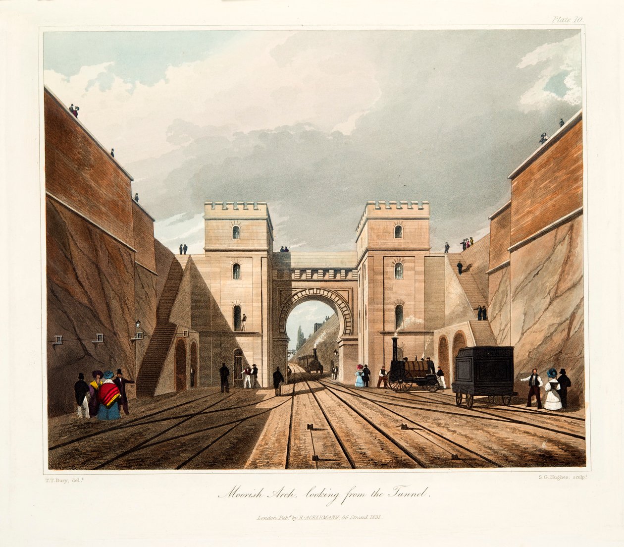 Maurský oblouk, při pohledu z tunelu, 1831 od Thomas Talbot Bury