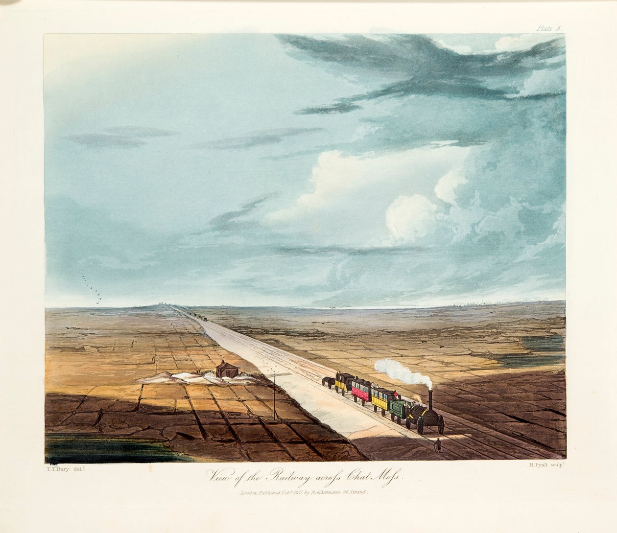 Rainhill Bridge, Chat Moss, poblíž Liverpoolu, 1831 od Thomas Talbot Bury