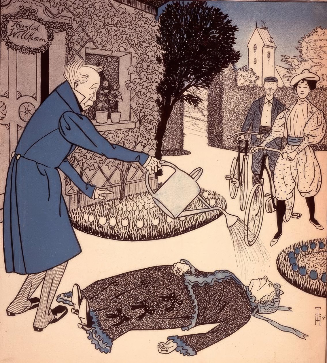 Návštěva novomanželů od Thomas Theodor Heine