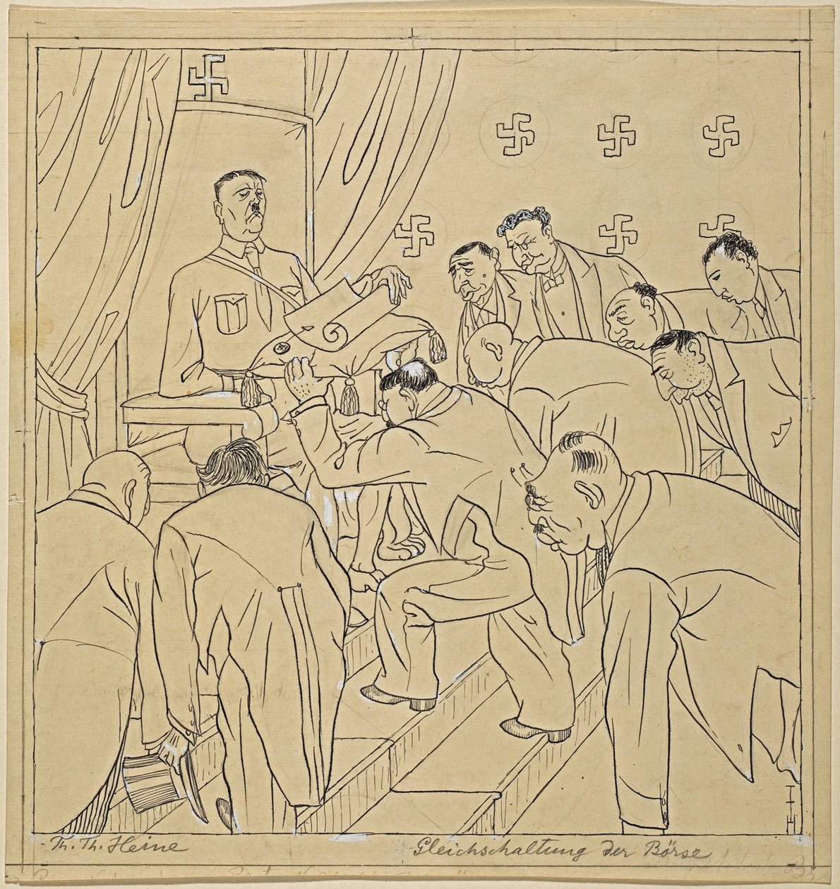 sladění burzy; Simplicissimus XXXV/36, 1930 od Thomas Theodor Heine