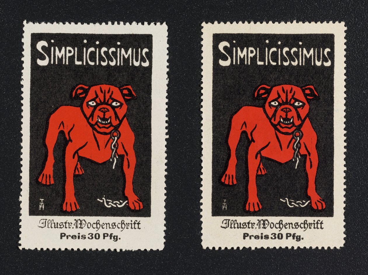 Werbemarke "Simplicissimus 30 Pfg." od Thomas Theodor Heine