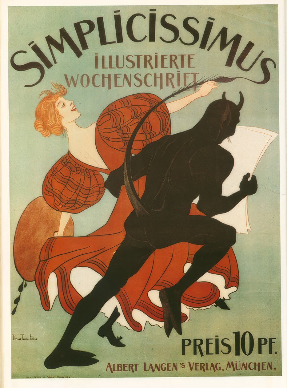"Simplicissimus" / Thomas Theodor Heine / barevná litografie, 1919 od Thomas Theodor Heine