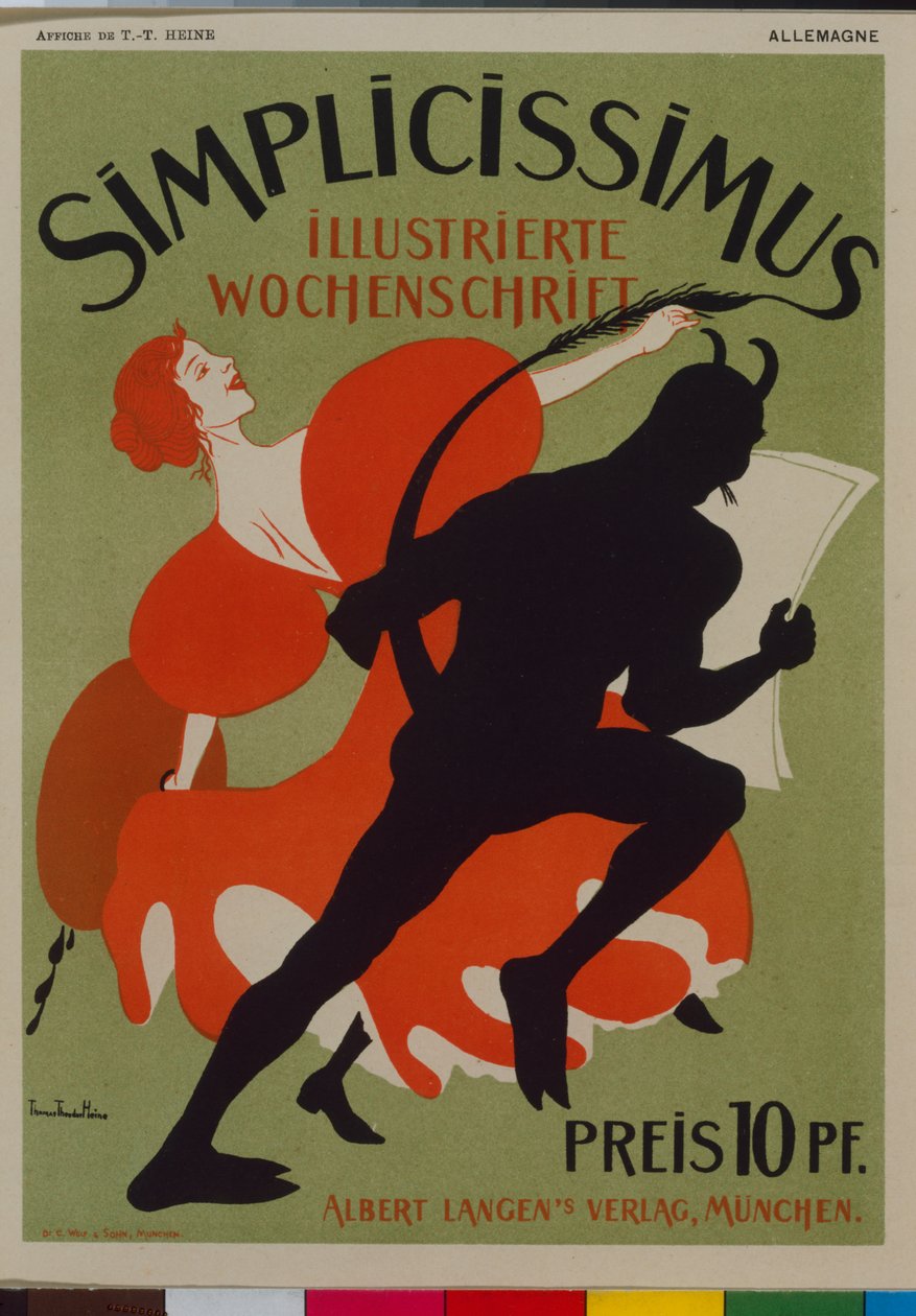 Simplicissismus reklamní plakát od Thomas Theodor Heine