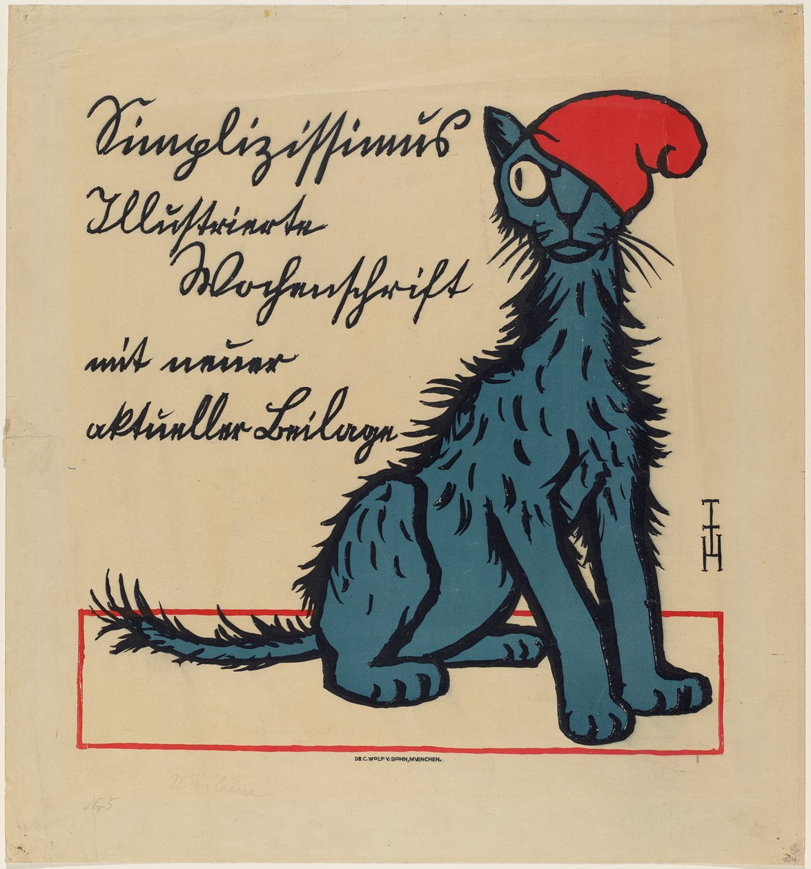 Werbeplakat für den Simplicissimus od Thomas Theodor Heine