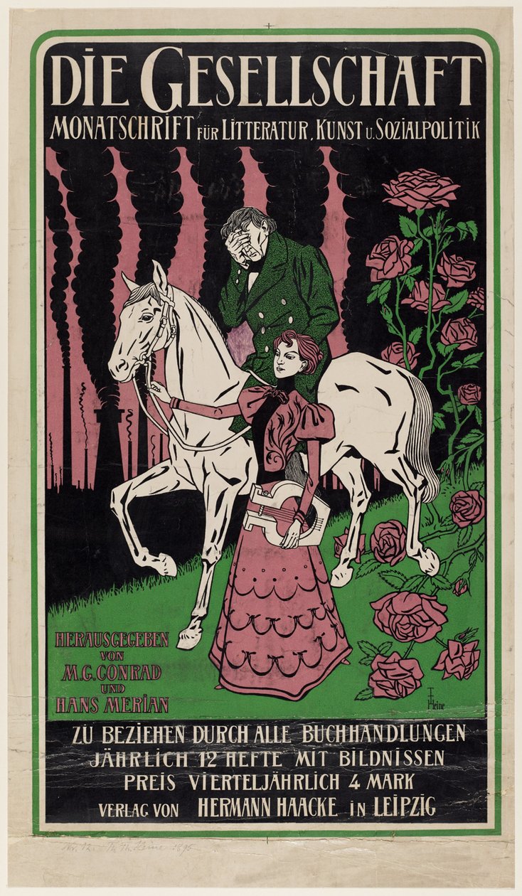 Reklamní plakát pro časopis Die Gesellschaft od Thomas Theodor Heine