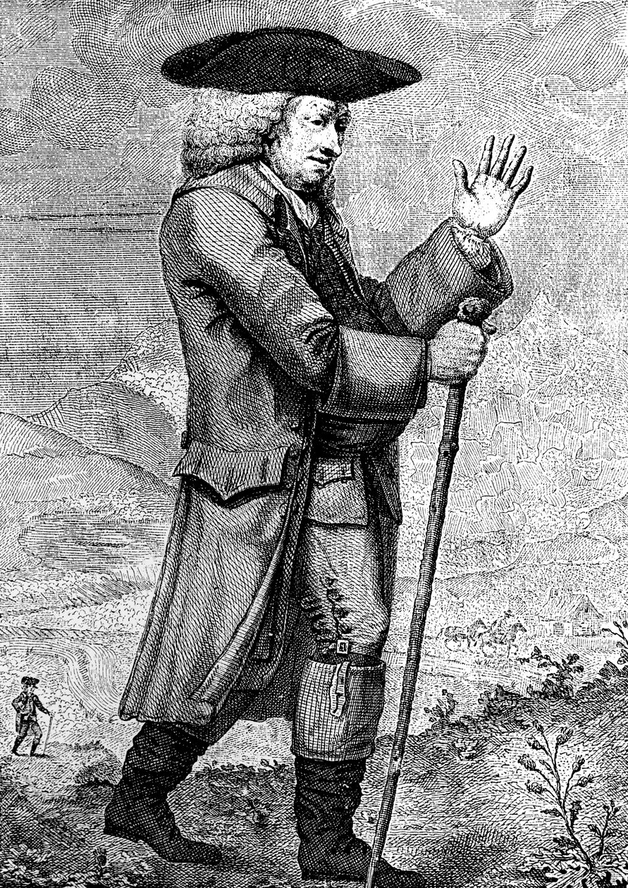 Dr Johnson ve svých cestovních šatech, jak je popsáno v Boswells Tour, c1773, 1786 od Thomas Trotter