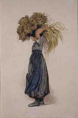 A Buckinghamshire Gleaner (akvarel) od Thomas Uwins