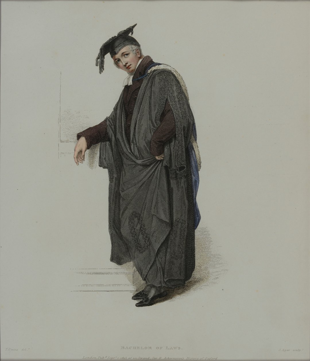 Bakalář práv, vyrytý J. Agarem, publikováno v R. Ackermann