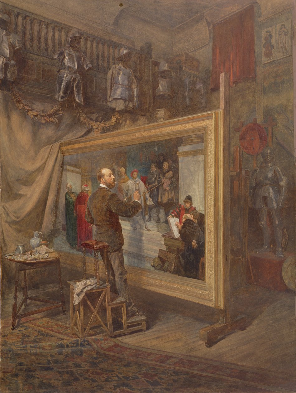 The History Painter, autoportrét (akvarel na papíře) od Thomas Walter Wilson