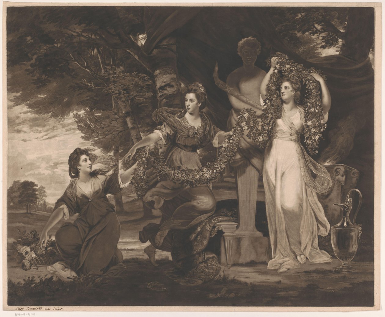 Portrét Barbary Beresford, Elizabeth Gardiner a Anne Townshend jako Tři Grácie od Thomas Watson