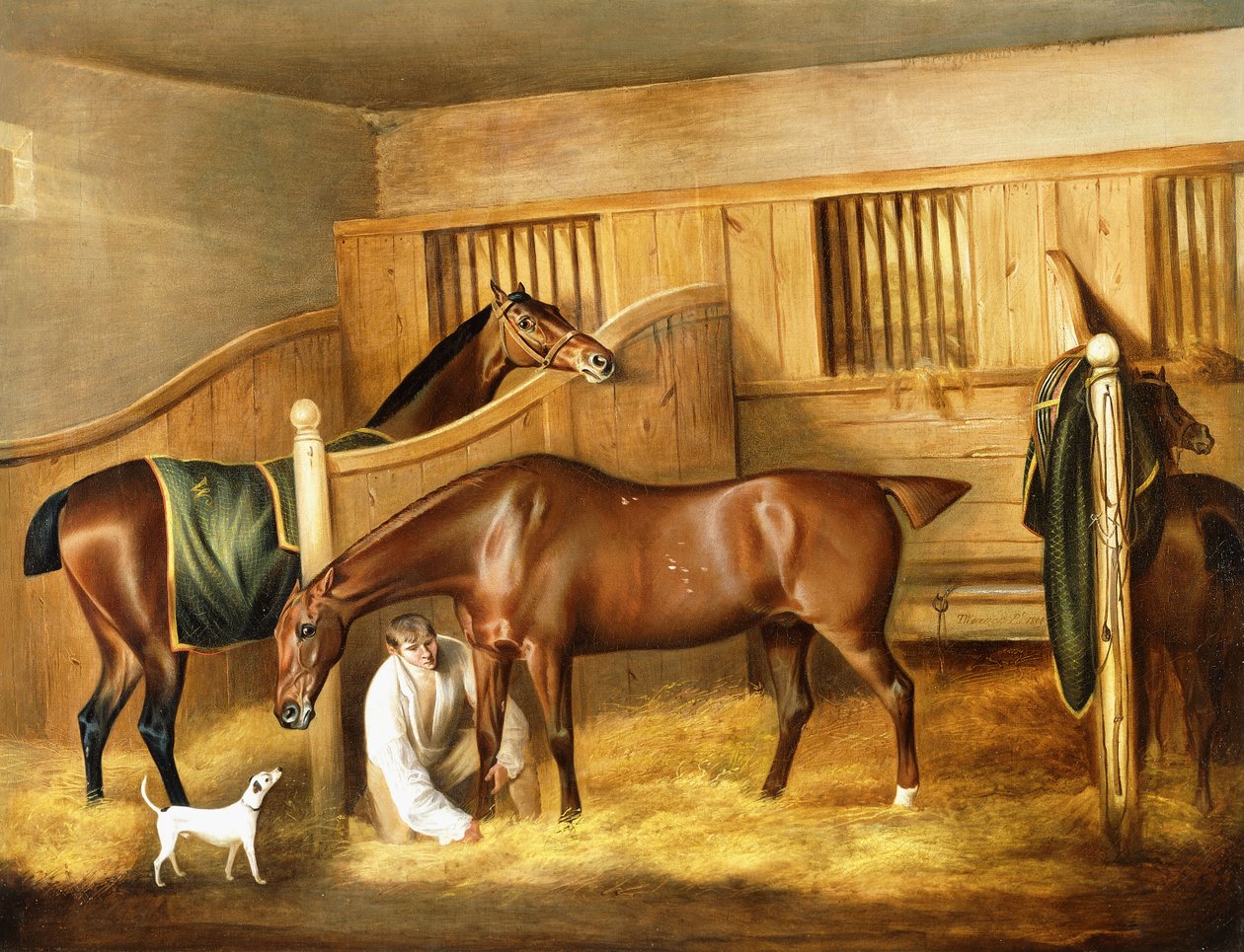 Lovci ve stáji se ženichem, 1809 od Thomas Weaver