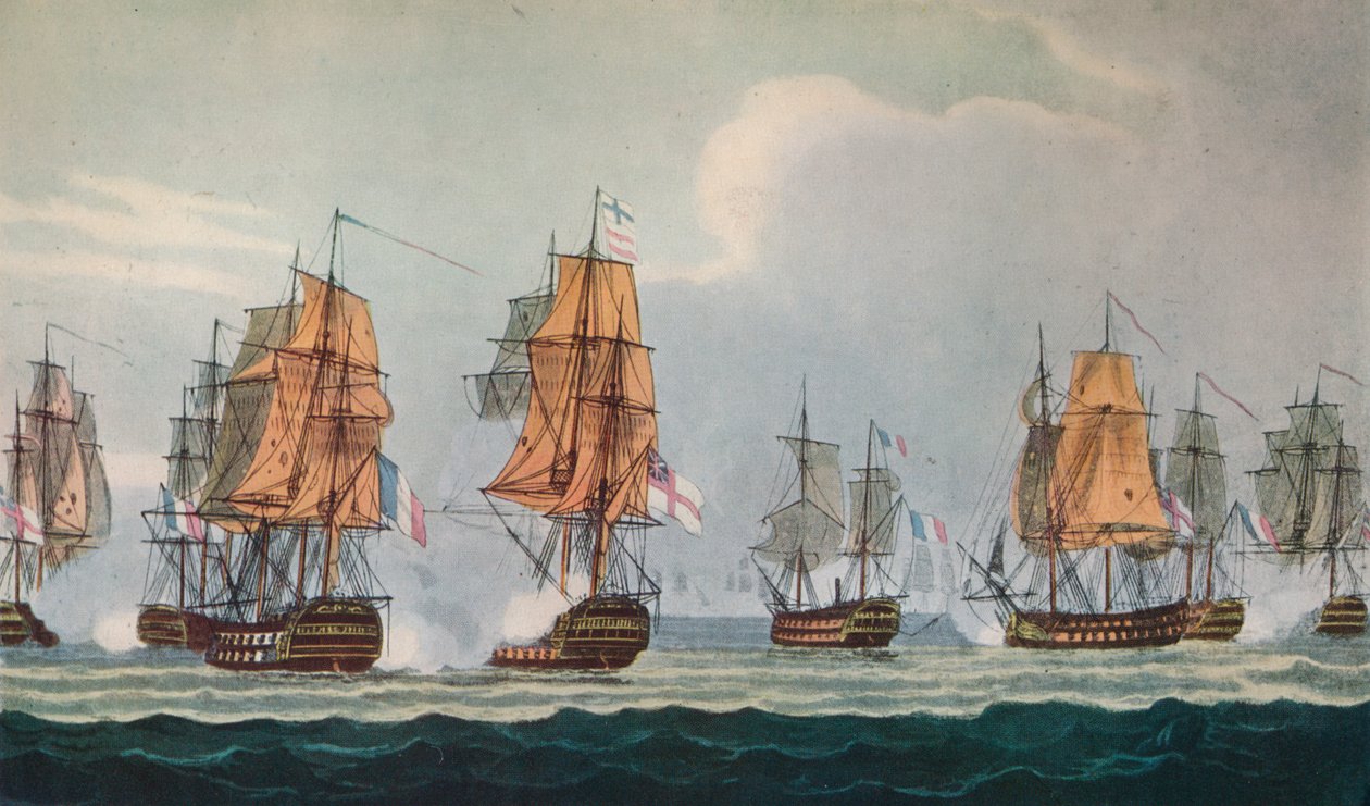 Strachans Action off Ferrol, c1806 od Thomas Whitcombe