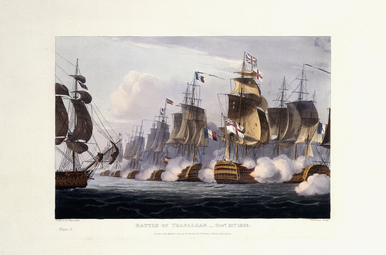 Bitva u Trafalgaru, 21. října 1805, 1816 od Thomas Whitcombe