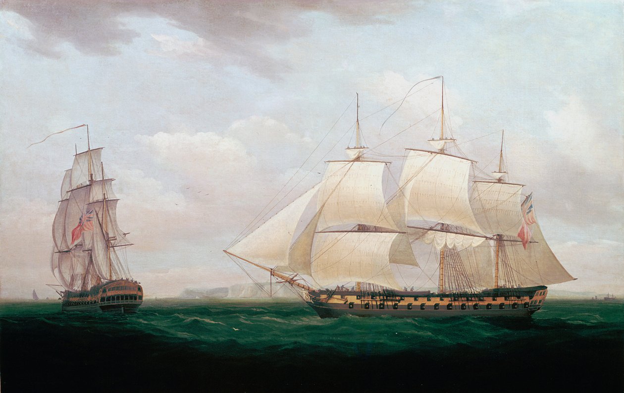 Dva východní Indiáni u pobřeží, Thomas Whitcombe, c1850 od Thomas Whitcombe