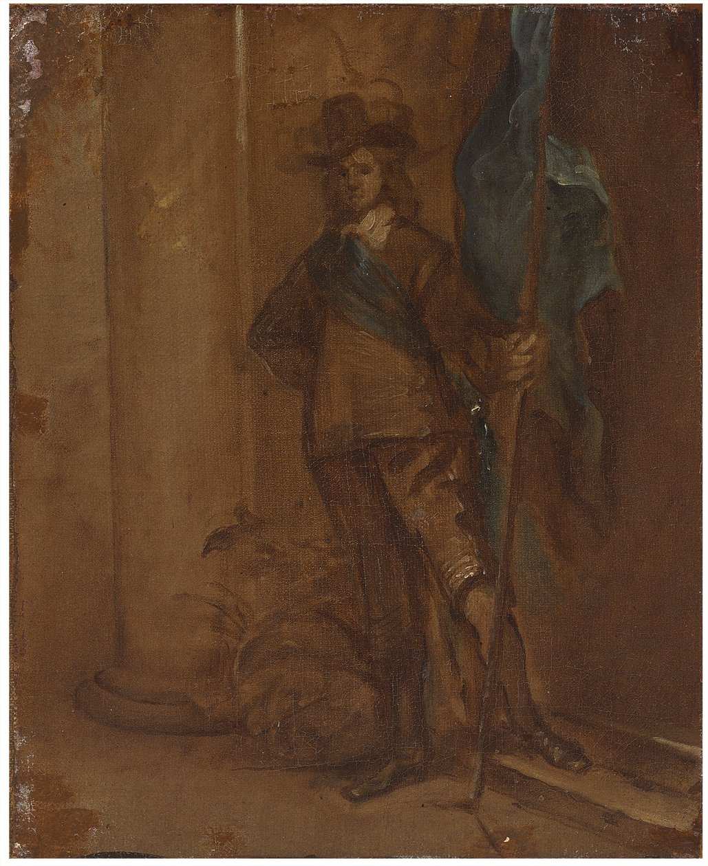 Voják s vlajkou od Thomas Willeboirts Bosschaert