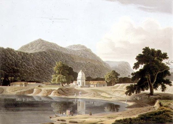 Ramgur, deska X z 6. části knihy "Orientální krajina", pub. 1804 (akvatinta) od Thomas und William Daniell