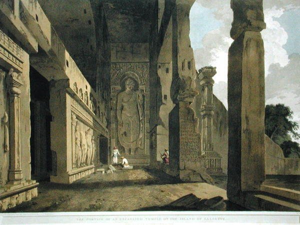 Portico of an Excavated Temple on Island of Salsette, plate 55 from 