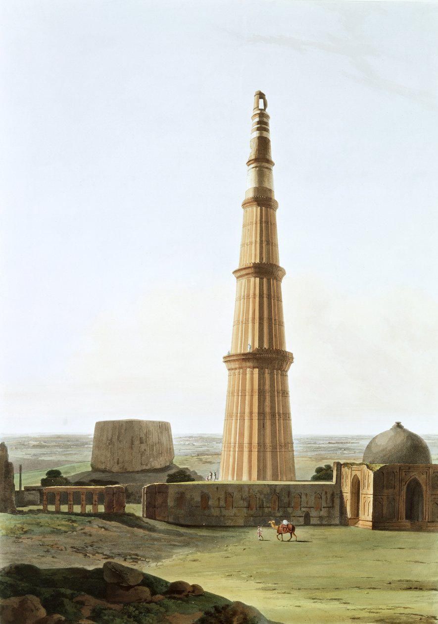 Qutb Minar poblíž Dillí od Thomas und William Daniell
