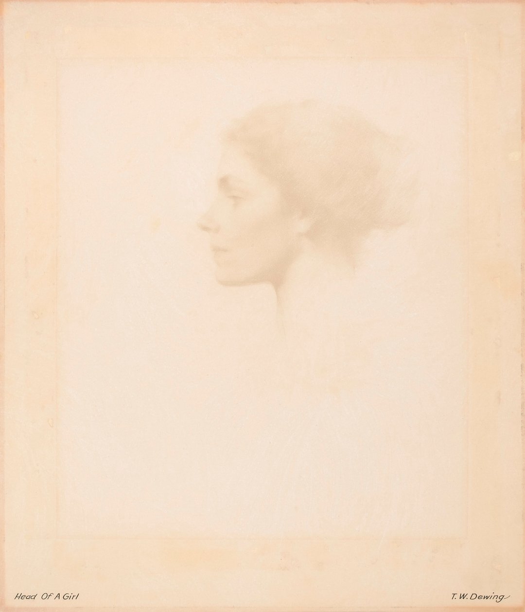 Hlava dívky od Thomas Wilmer Dewing