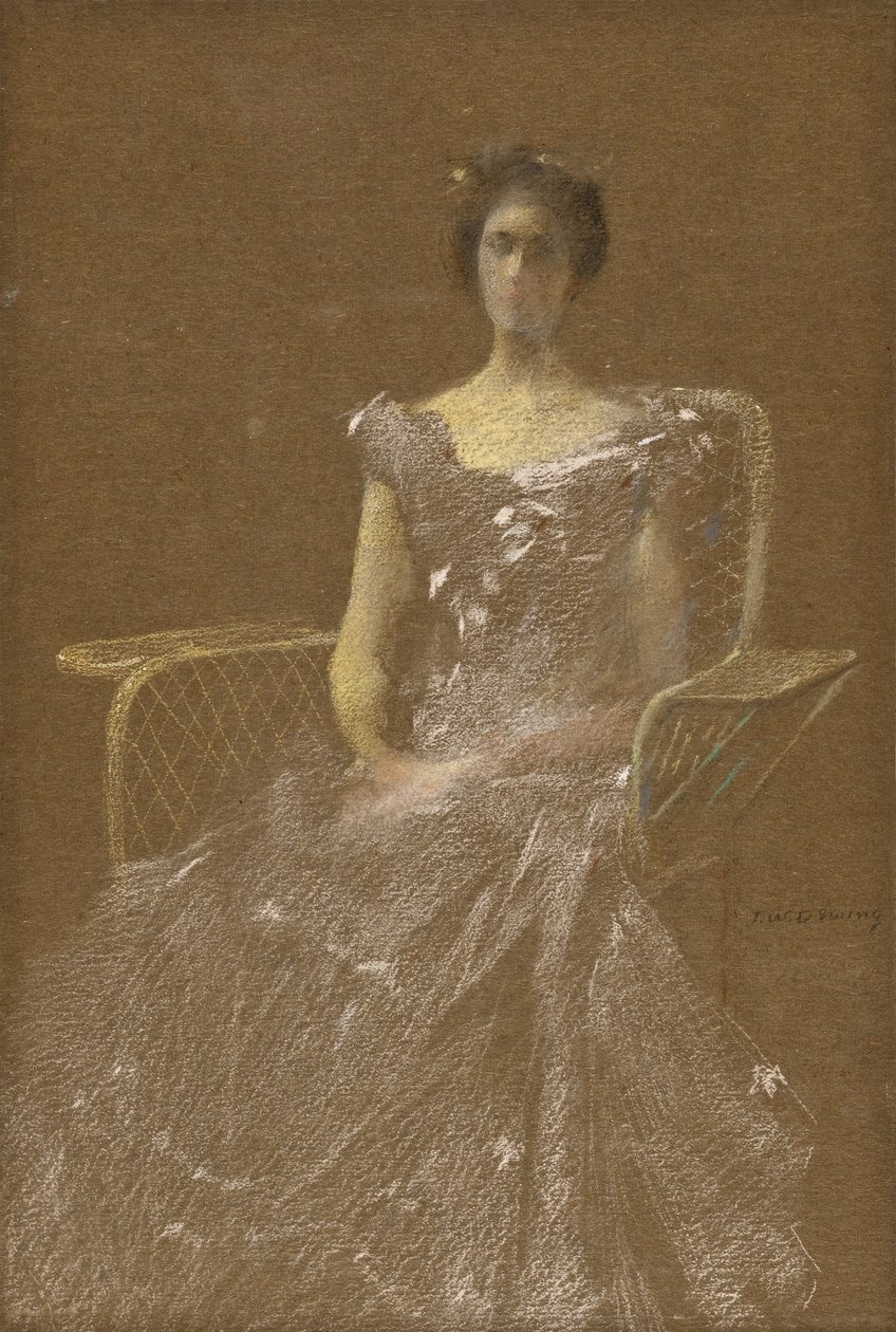 Dáma v ratanovém křesle od Thomas Wilmer Dewing