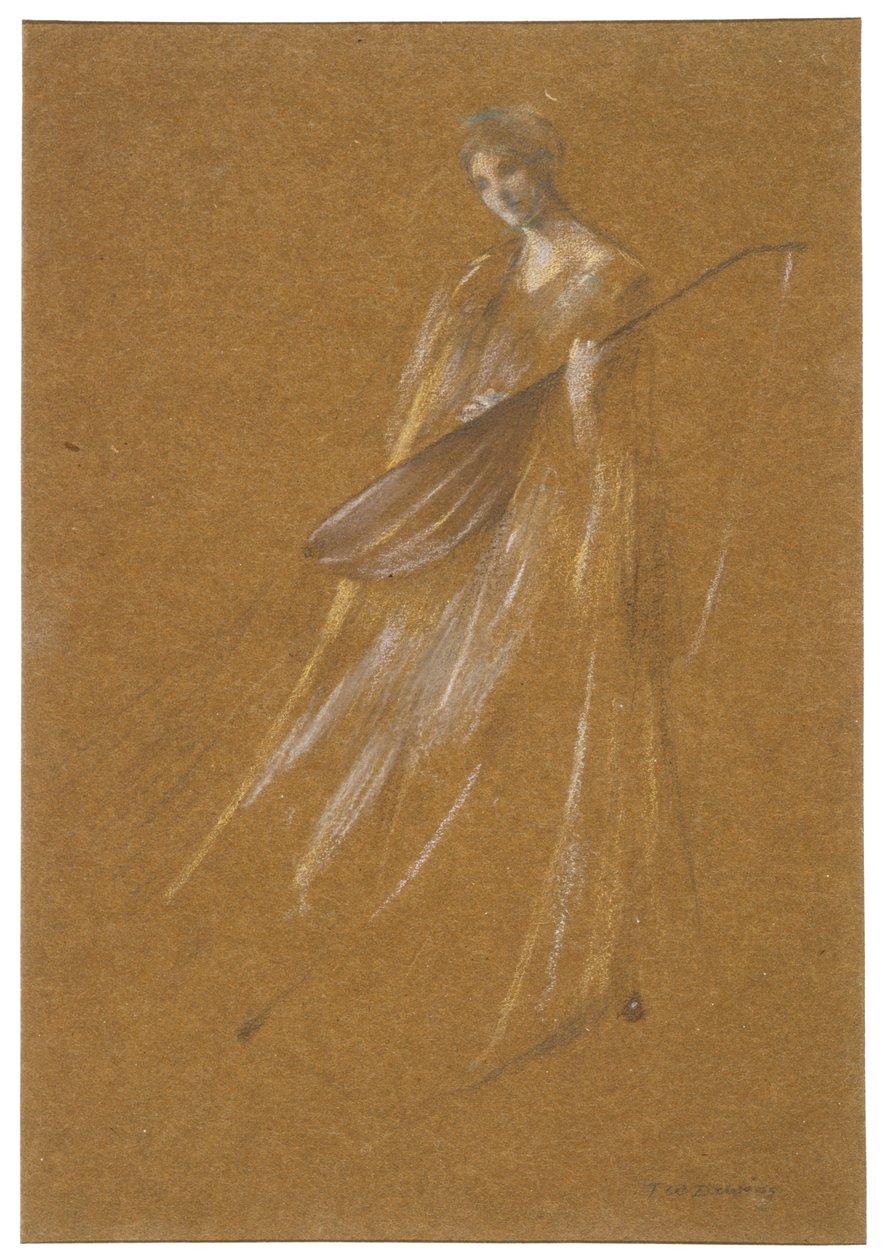 Dame mit Laute od Thomas Wilmer Dewing